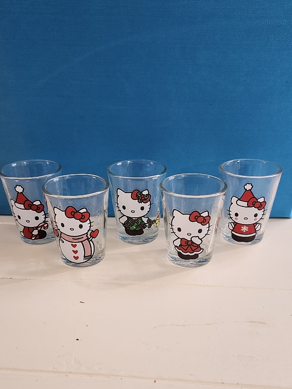 Hello Kitty Sanrio Holiday Shotglass Set Of 5
